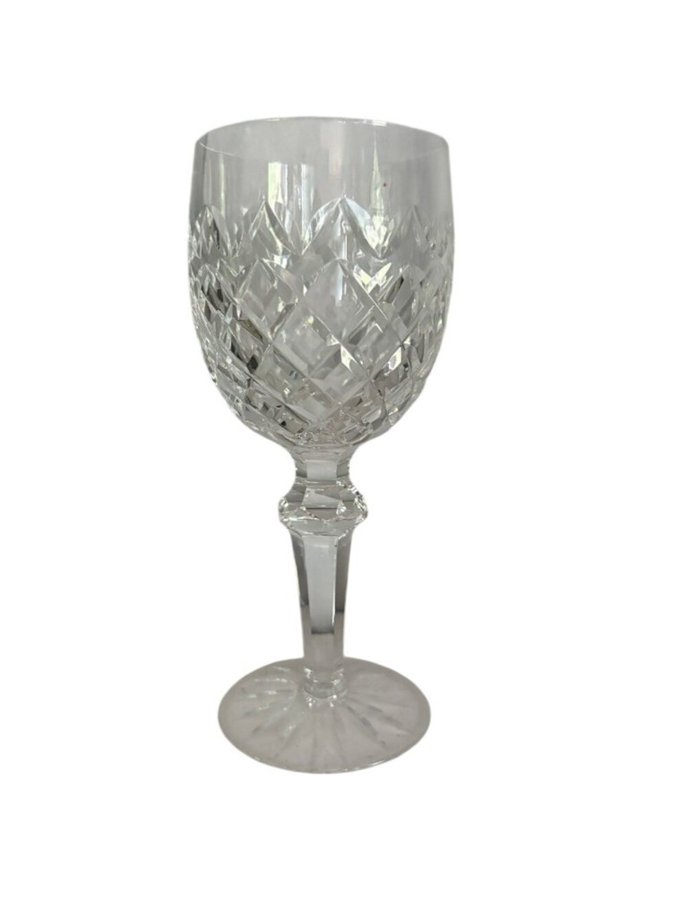 Vtg Waterford Fine Crystal Powerscourt 7 5/8" Wine Water Goblet Glass Hand Cut